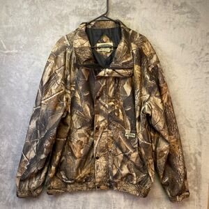 Field & Stream Realtree Hardwoods Camo Hunting Jacket Mens XL Brown Wooded